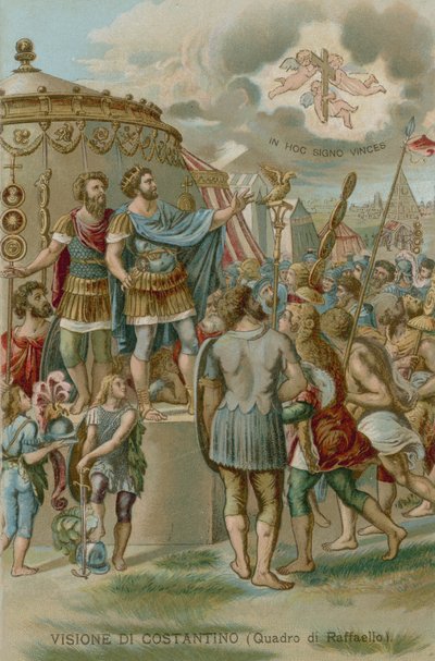 The Vision of Constantine Before the Battle of Milvian Bridge, 312 by European School
